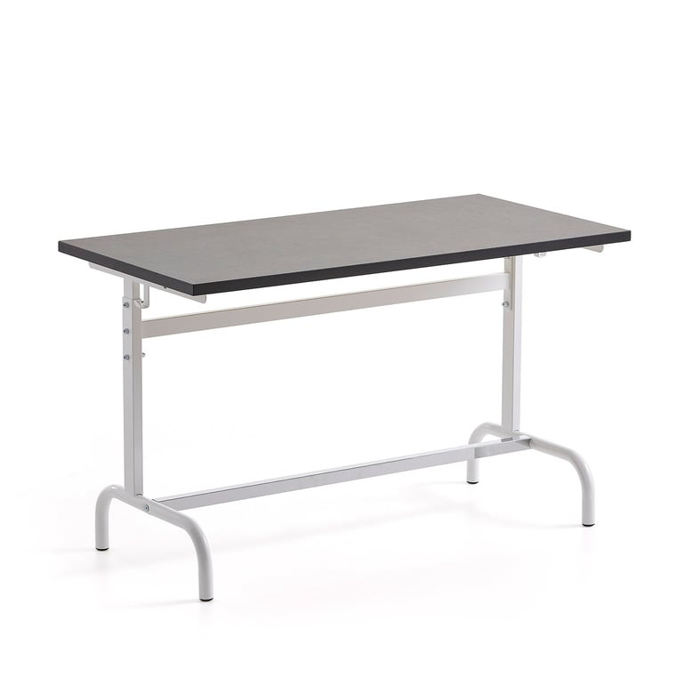 Školní lavice 184, linoleum, bílá/tmavě šedá