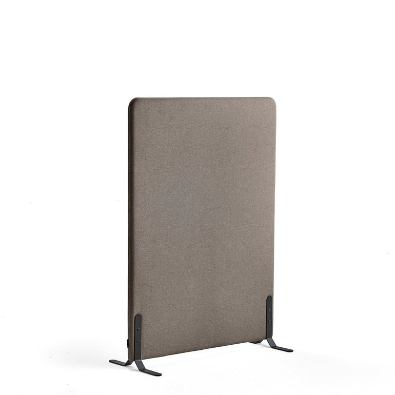 Paraván ZONE, 1360x1000x46 mm, potah Hush, černé nohy, světle hnědá