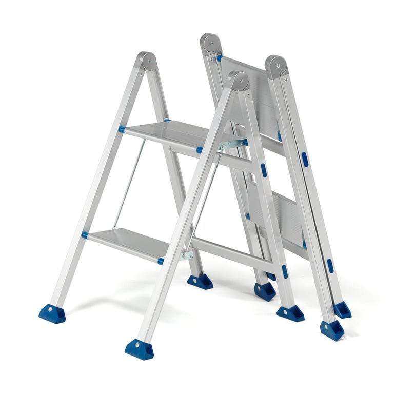 Skládací hliníkové schůdky AMEND, 2 příčky, výška 540 mm