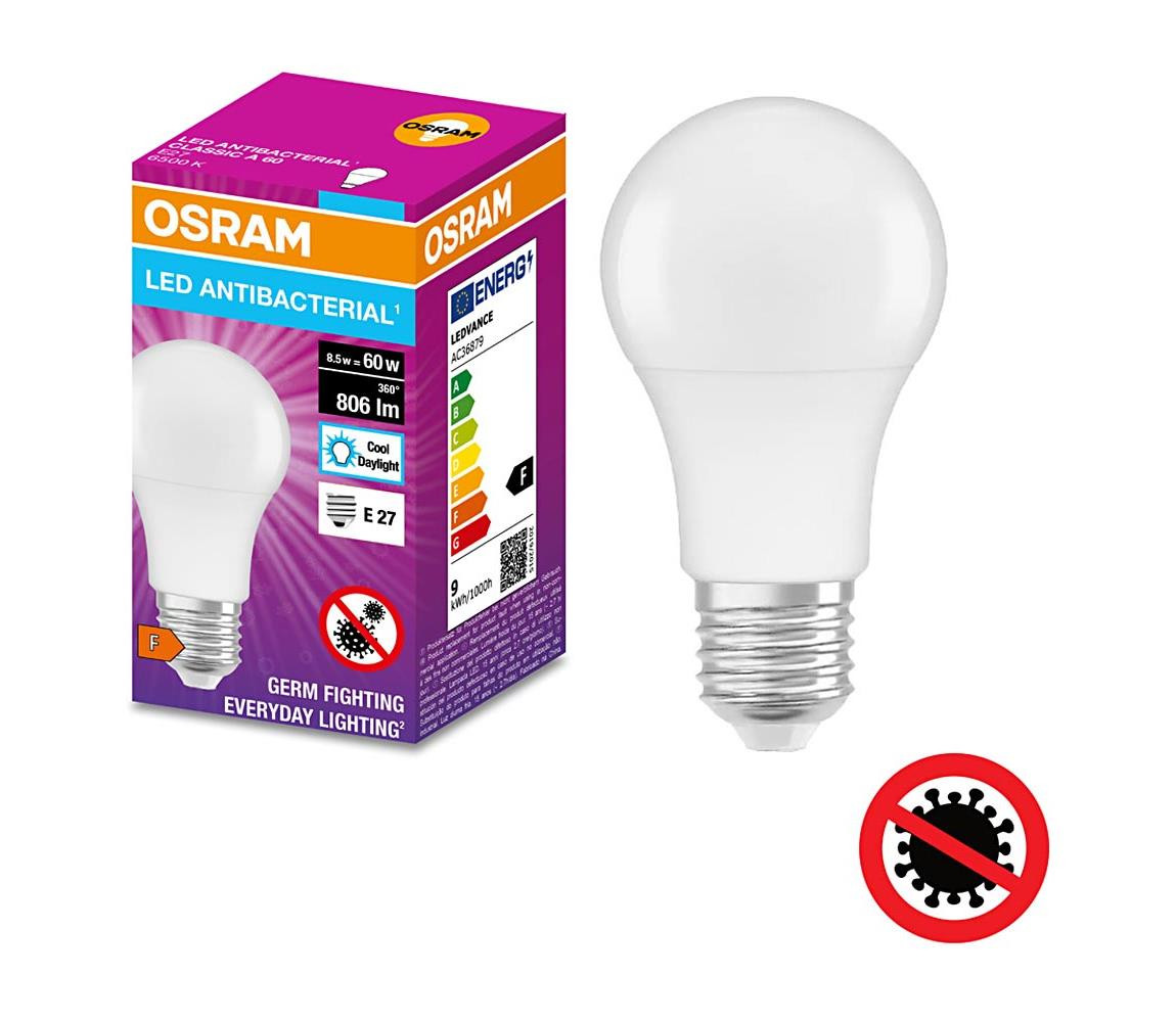 Osram LED Antibakteriální žárovka A60 E27/8,5W/230V 6500K - Osram