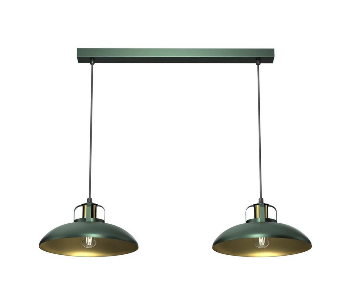 Lustr na lanku FELIX 2xE27/60W/230V zelená