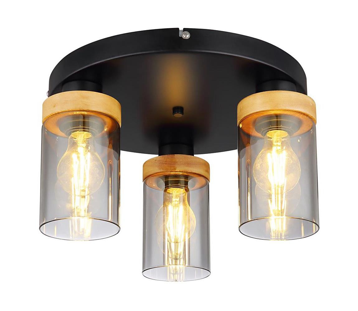 Globo Globo 15557-3D - Přisazený lustr FINCA 3xE27/40W/230V kov/dřevo