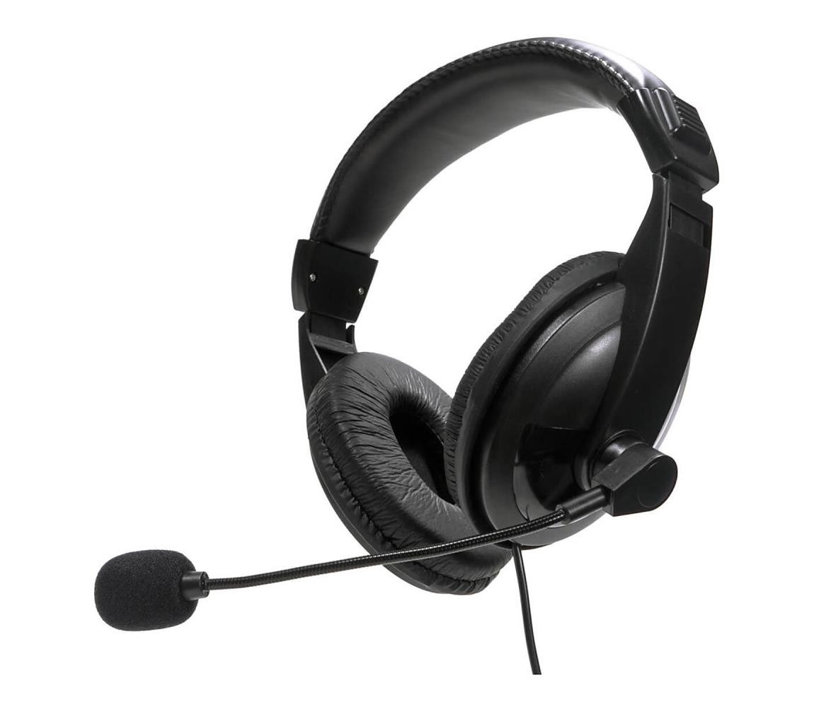 Sluchátka s mikrofonem USB černá