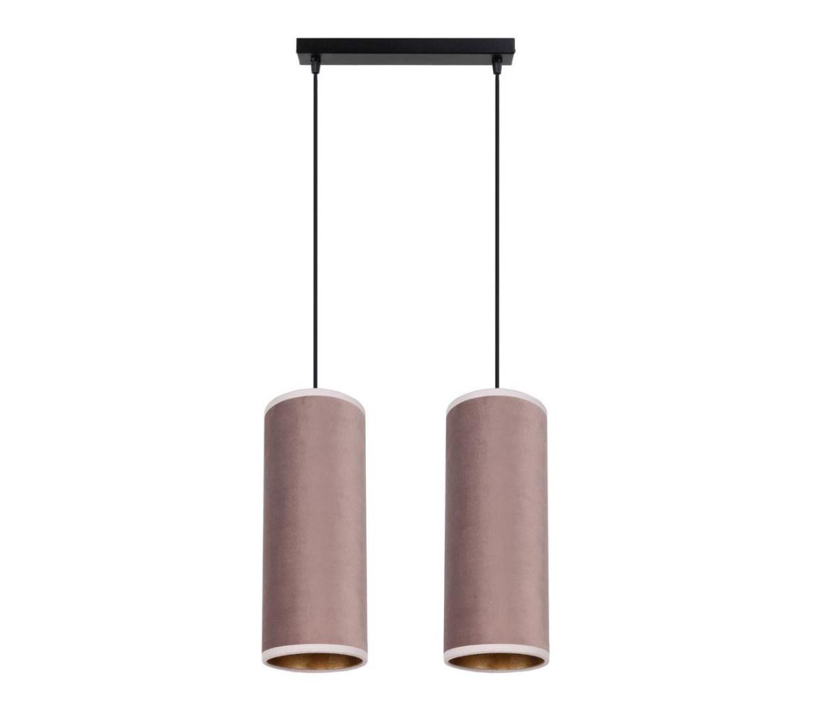 HEXE Lustr na lanku AVALO 2xE27/60W/230V růžová/měděná