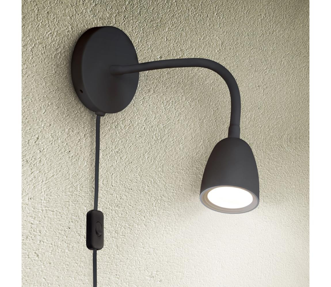 WO54-B - LED Stmívatelná nástěnná lampička LED/4W/230V černá