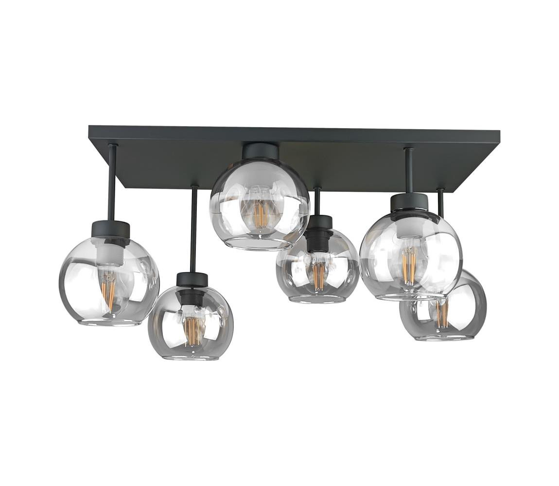 Keter Lighting Přisazený lustr NESSA 6xE27/60W/230V černá/čirá