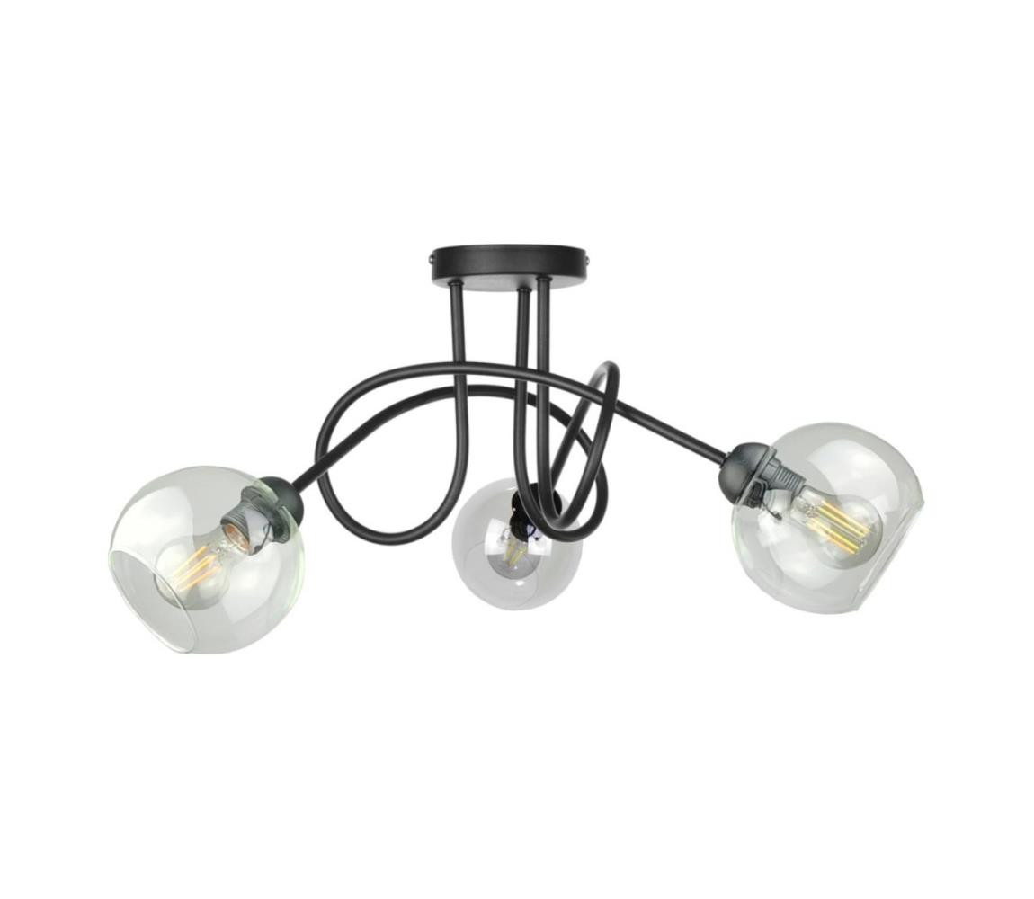 Keter Lighting Přisazený lustr EVIE 3xE27/60W/230V černá/čirá