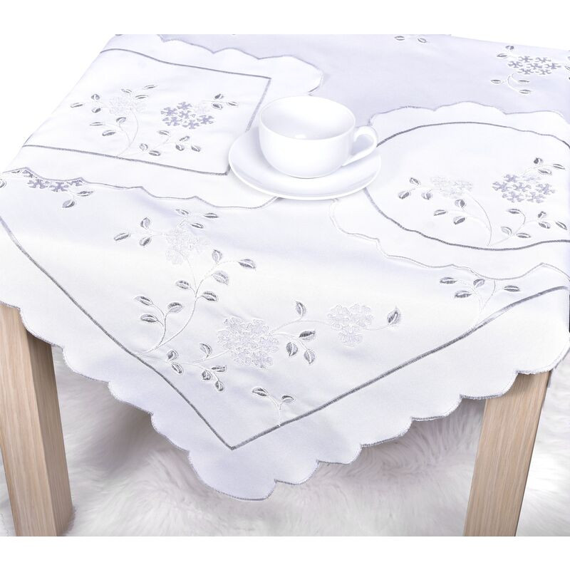 Ubrus celoroční, Hortenzie, bílý 35 x 35 cm