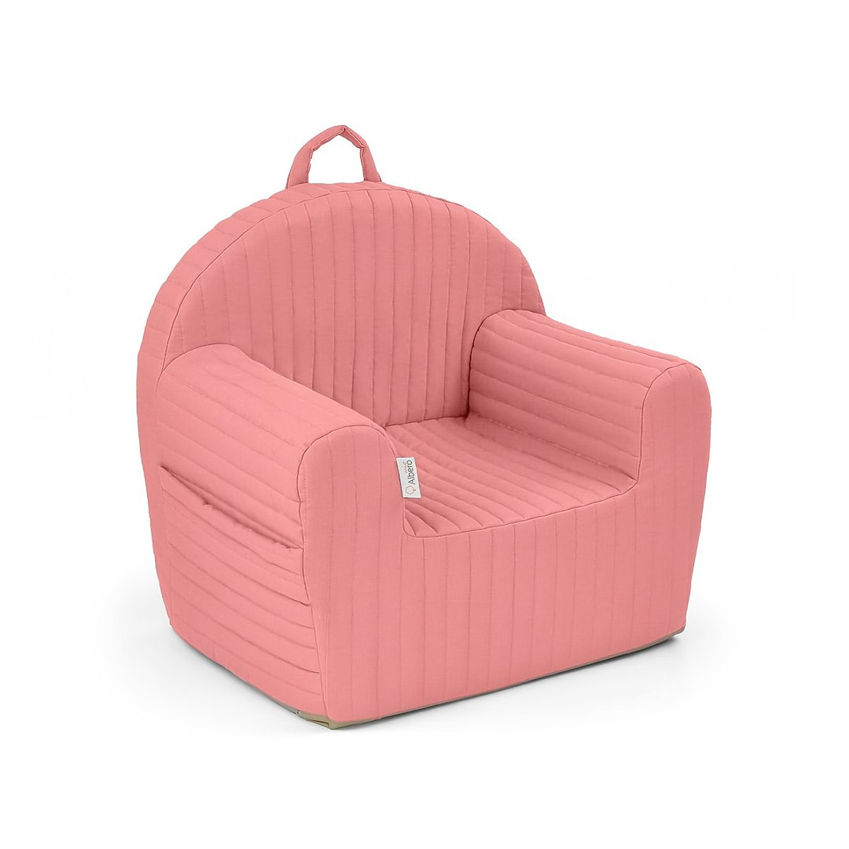 Ourbaby Dětské křesílko 37583 Quilted armchair with straps - pink