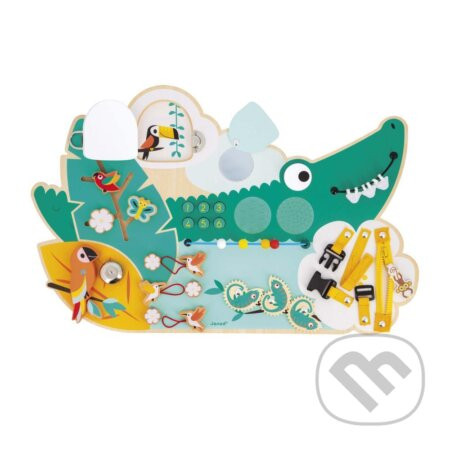 Janod Tropik Drevená motorická doska s aktivitami Krokodíl - Janod