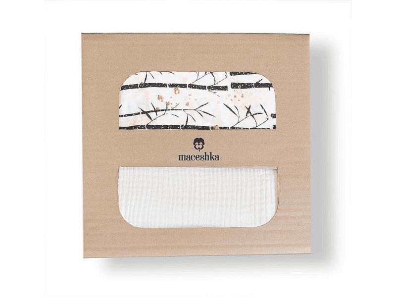 Maceshka Povlečení  Nature mušelín a bavlna, Bamboo-mušelín bílá - VÝPRODEJ