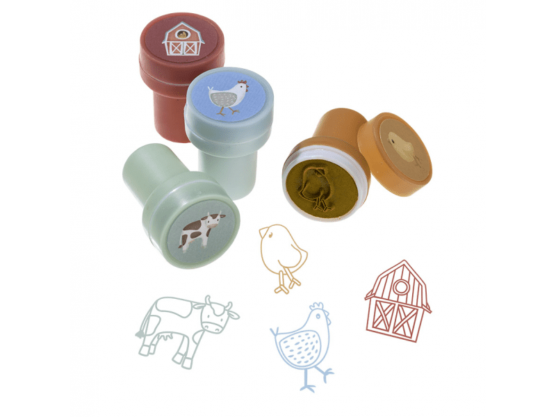 Little Dutch Razítka samobarvicí 16 ks Farma