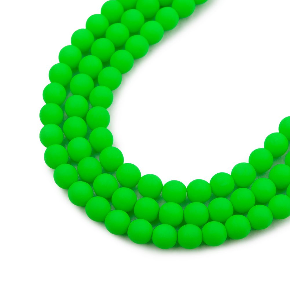 Estrela České mačkané korálky Estrela NEON 4 mm zelené - 45 ks