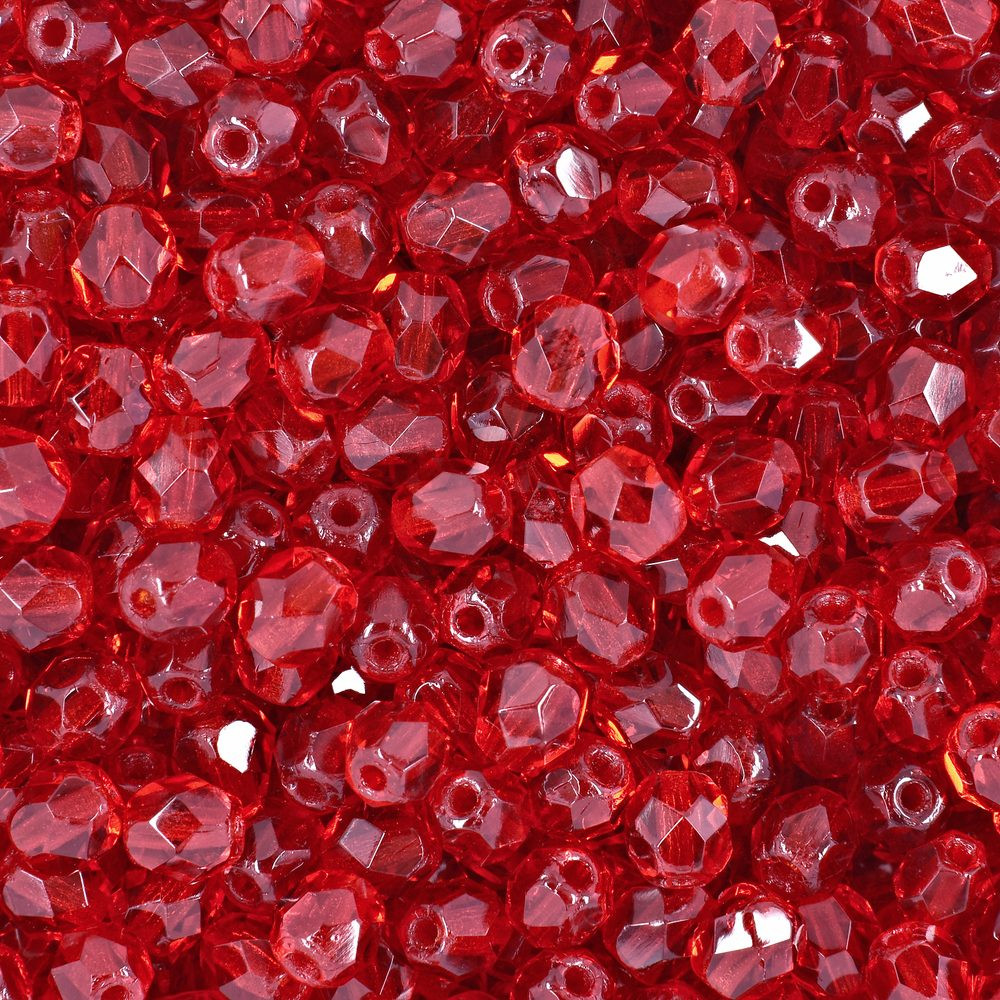 Manumi české broušené korálky 4mm Siam Ruby - 225 ks