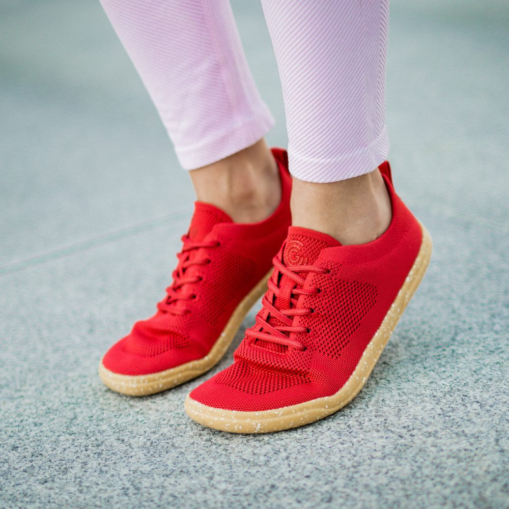 GROUNDIES ACTIVE KNIT WOMEN Red Barefoot sportovní tenisky - 36