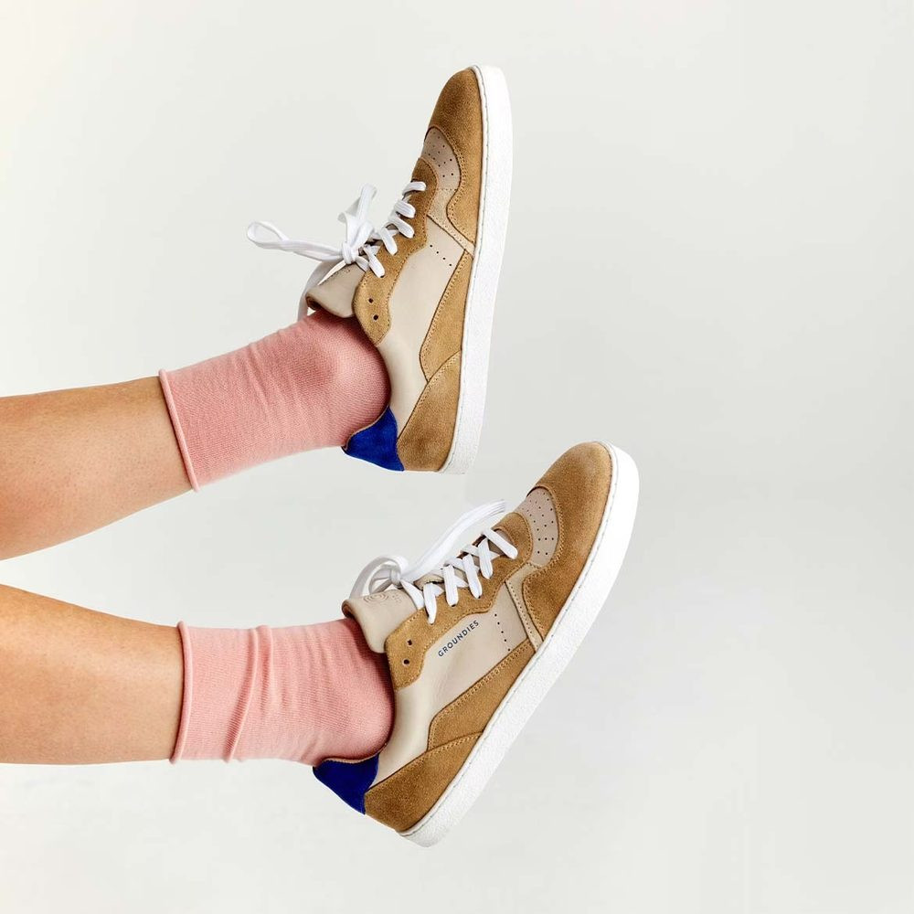 GROUNDIES NOVA GS1 Beige/Indigo Blue Barefoot tenisky - 36