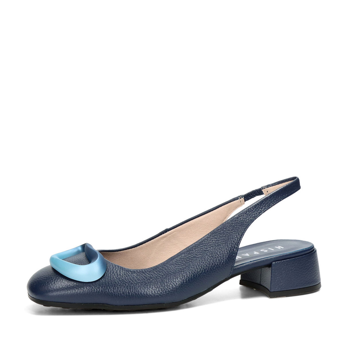 Hispanitas dámské kožené lodičky s otevřenou patou  - modré - 36