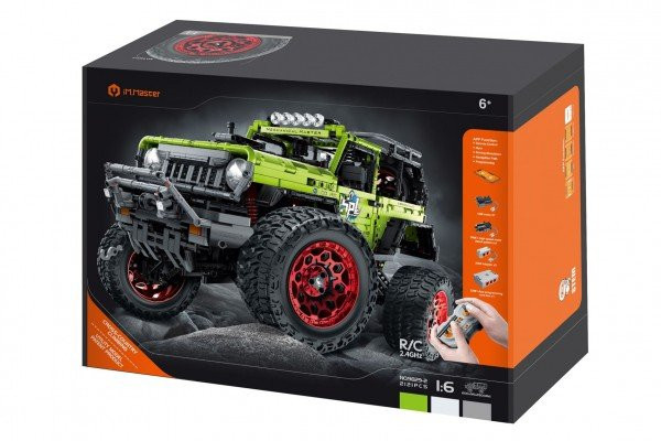 Stavebnice iM.MASTER terénní auto RC skládací plast 2,4GHz 2121dílků dob. pack+bat. v krab. 42x30cm
