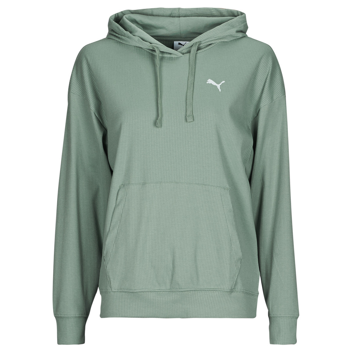 Puma  ESS ELEVATED RIB HOODIE  Zelená