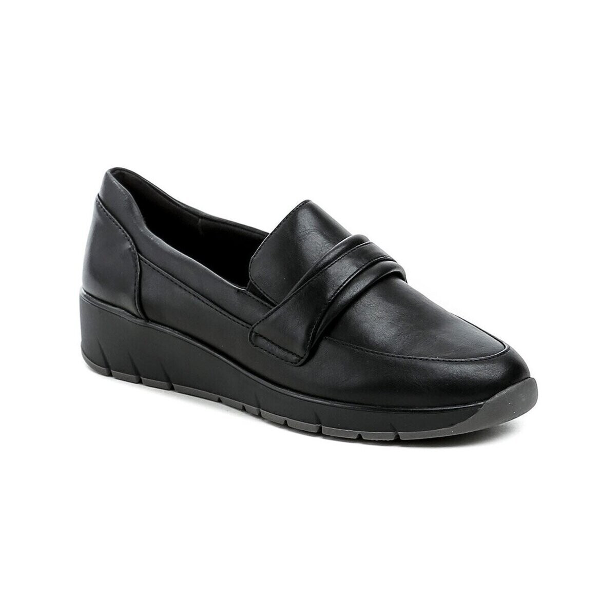 Jana  8-24666-43 černé dámské mokasíny šíře H  Černá