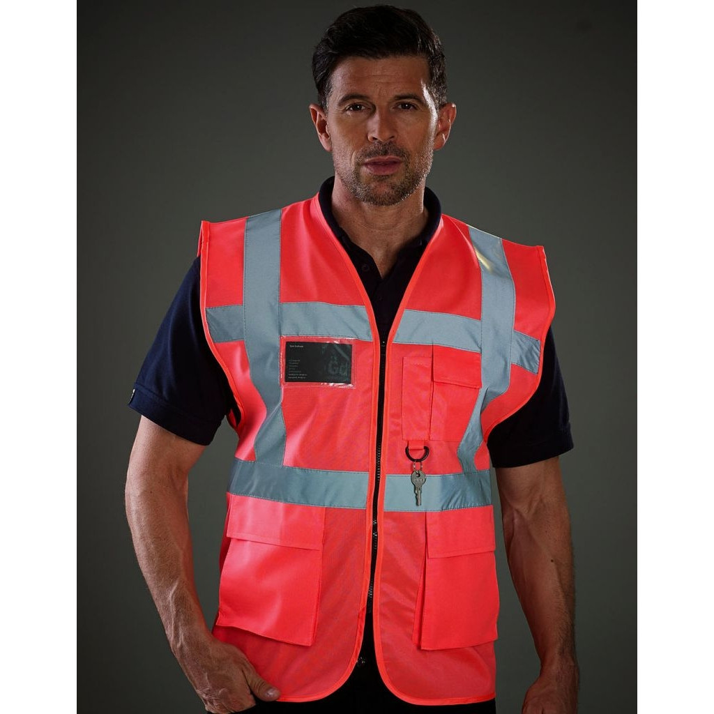 Výstražná vesta Exec - růžová, M