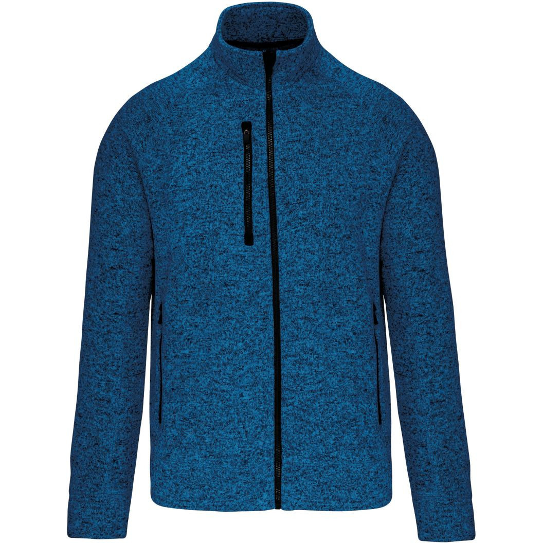 Pánská bundová mikina Kariban Full zip heather jacket - modrá, M