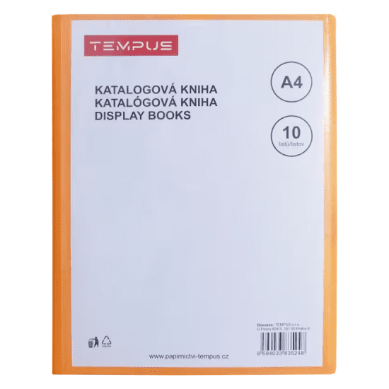 TEMPUS Katalogová kniha A4 - Tempus oranžová - 10 listů
