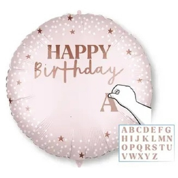 Balónek fóliový růžový HB personalizovaný 46 cm