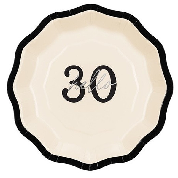 Talířky papírové Hello 30 18 cm 6 ks