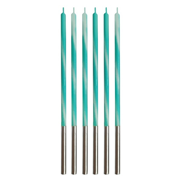 Narozeninové svíčky Tyrkysové 15 cm 6 ks
