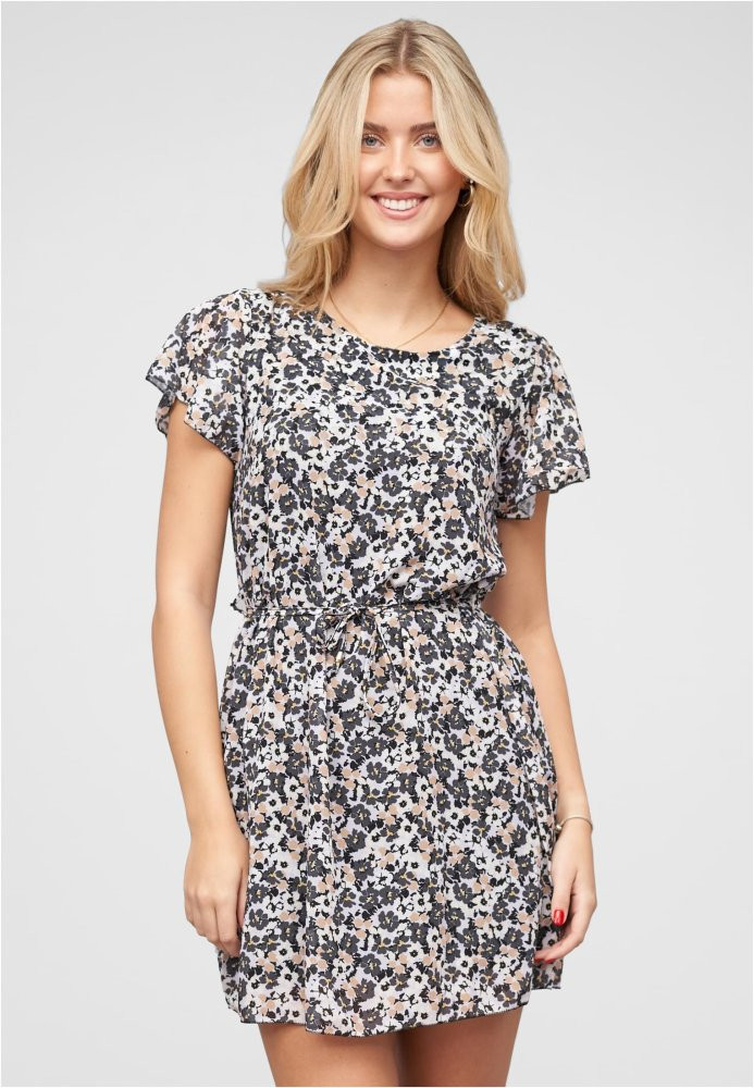 Kleid mit Bindedetail und Rundhals XS