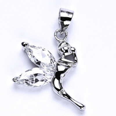 Přívěsek stříbrný, syntetický čirý zirkon, váha 2,99 g