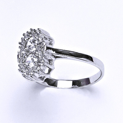 Stříbrný prsten, prstýnek ze stříbra, syntetický zirkon, váha 2,83 g, vel.51