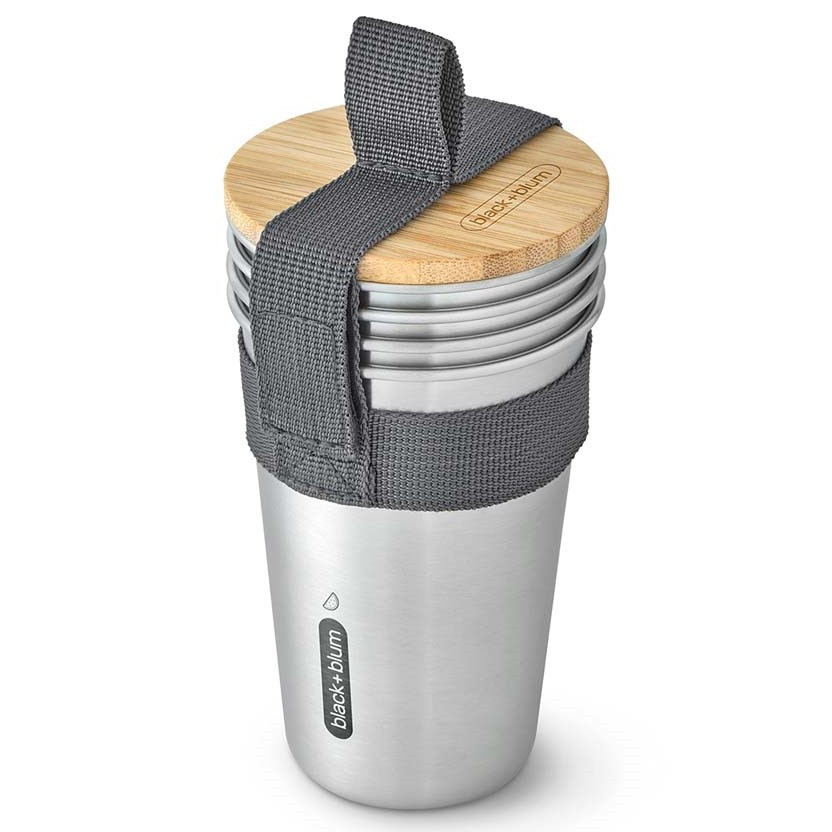 Hrnek OUTDOOR 500 ml, sada 4 ks, stříbrná, nerezová ocel, Black+Blum