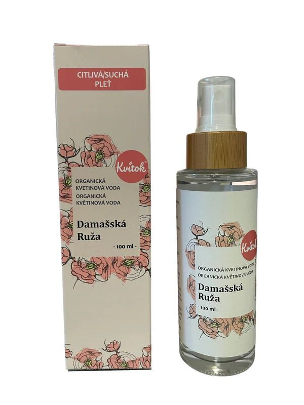 Kvitok Květová voda - damašská růže BIO 100 ml
