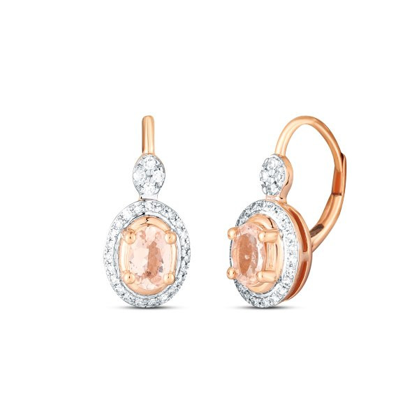 Náušnice s morganity 534-958-MO5756 3.55g