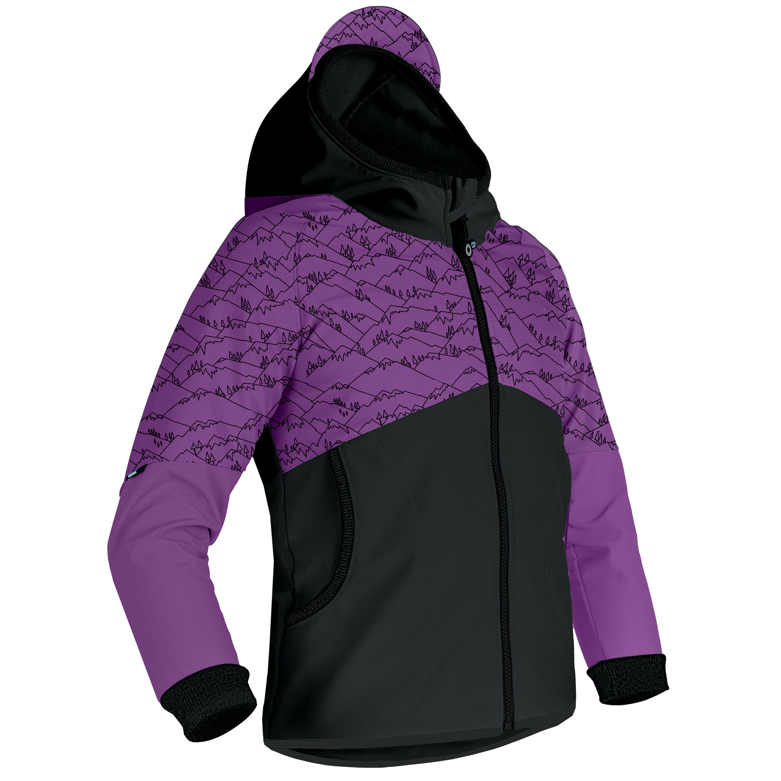 Unuo Unuo, Dětská softshellová bunda s fleecem Street, Ostružinová, Hory holka Velikost: 104/110 8596227086658