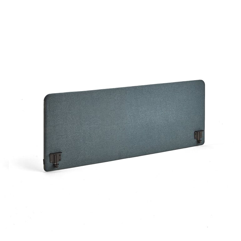 Stolový paraván ZONE, černé svorky, 1800x650x36 mm, potah Etna, petrolejově modrá