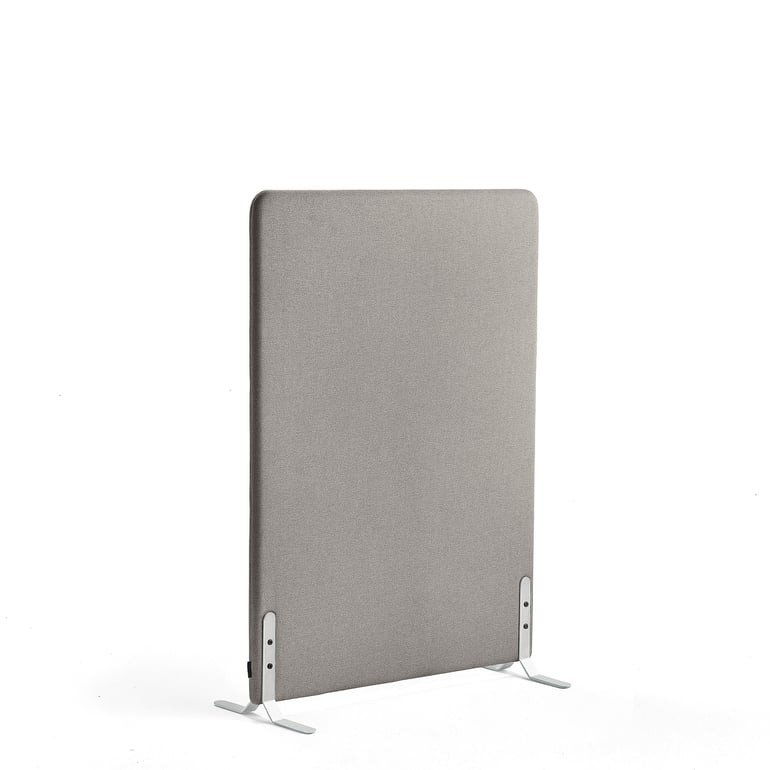 Paraván ZONE, 1360x1000x46 mm, potah Hush, bílé nohy, světle šedá