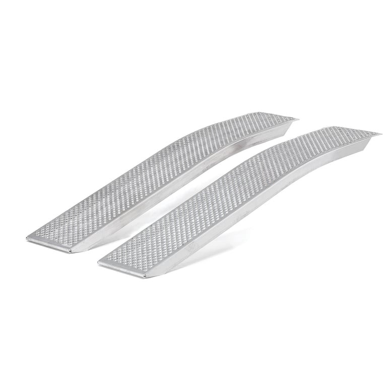 Nájezdové rampy, zahnuté, 750 kg/pár, 2000x260x60 mm, hliníkové