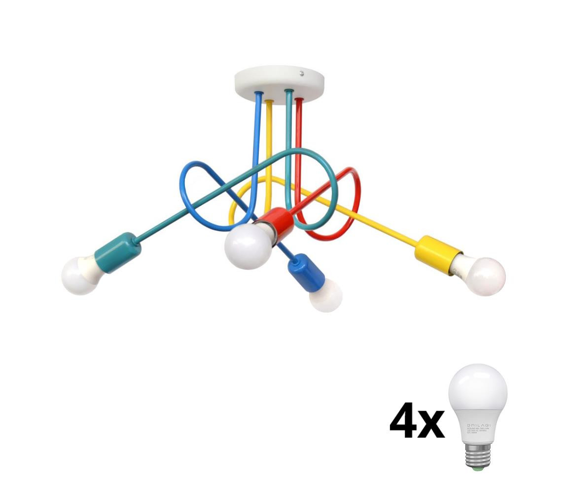 LED Dětský přisazený lustr OXFORD 4xE27/10W/230V