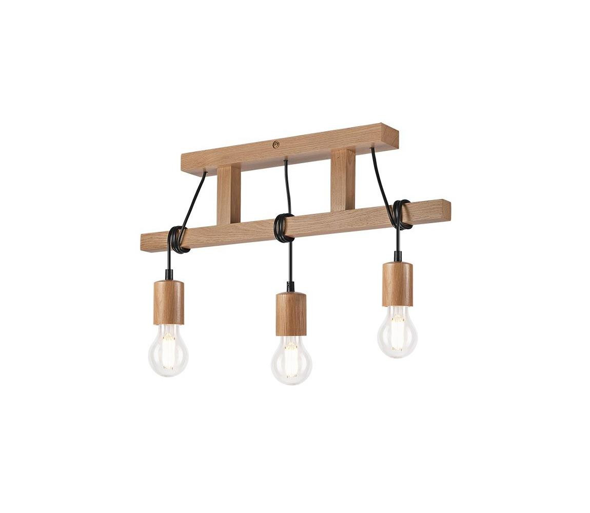 Přisazený lustr LEON 3xE27/60W/230V dub