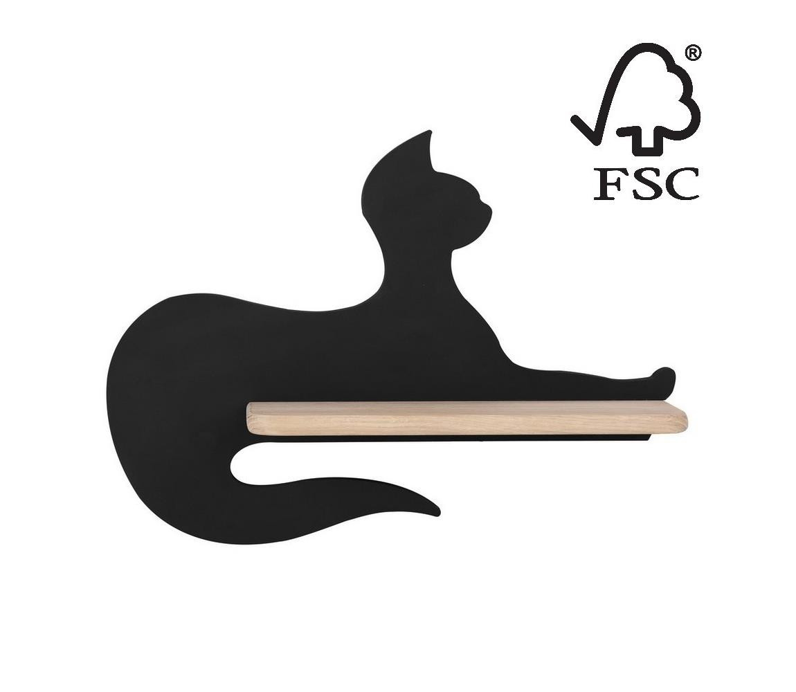LED Dětské nástěnné svítidlo s poličkou BLACK CAT LED/5W/230V