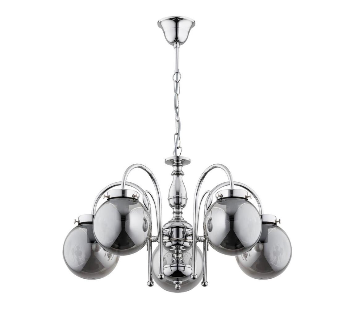 Lustr na řetězu HERO 5xE14/40W/230V lesklý chrom