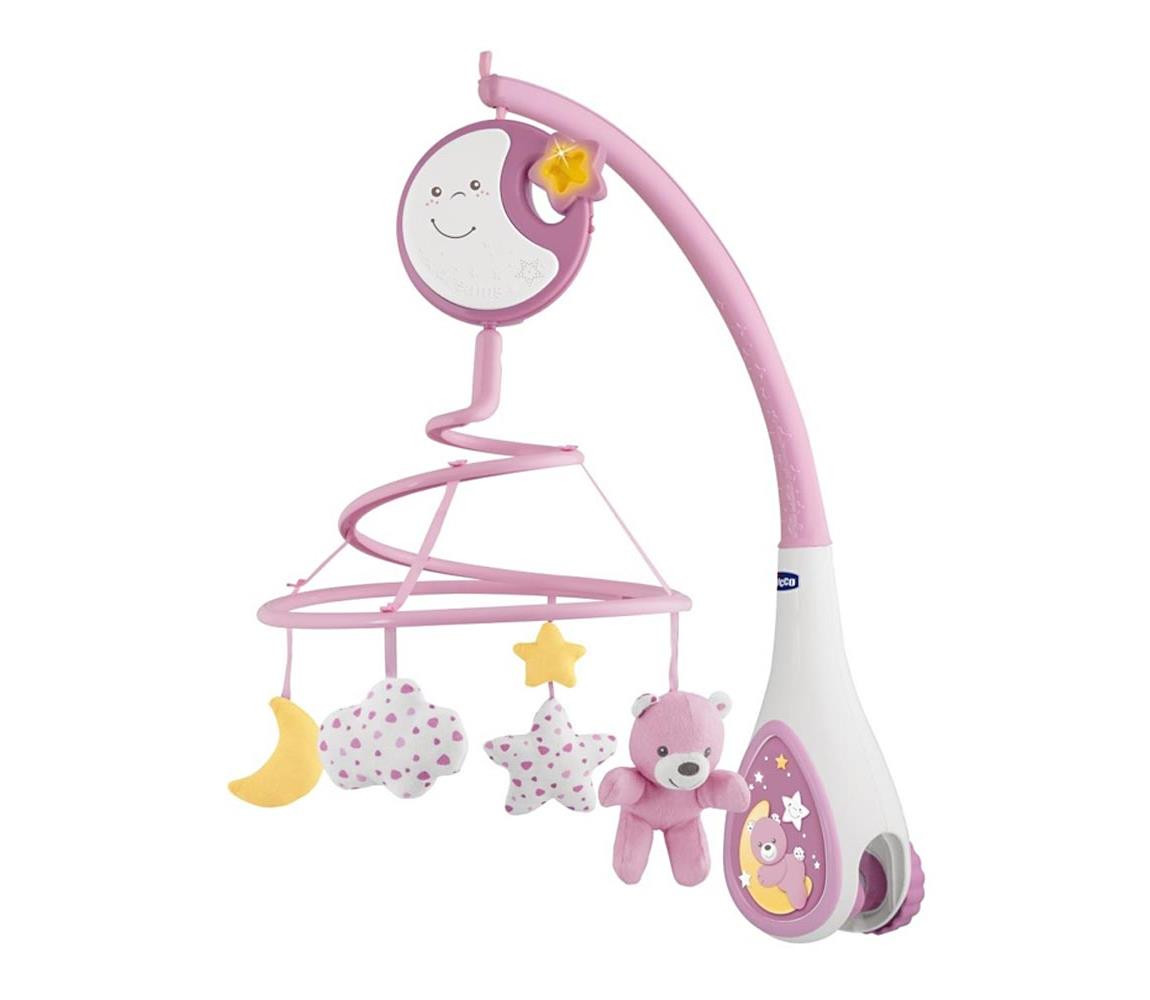 Chicco Chicco - Kolotoč nad postýlku s melodií 3v1 NEXT2DREAMS 3xAA růžová