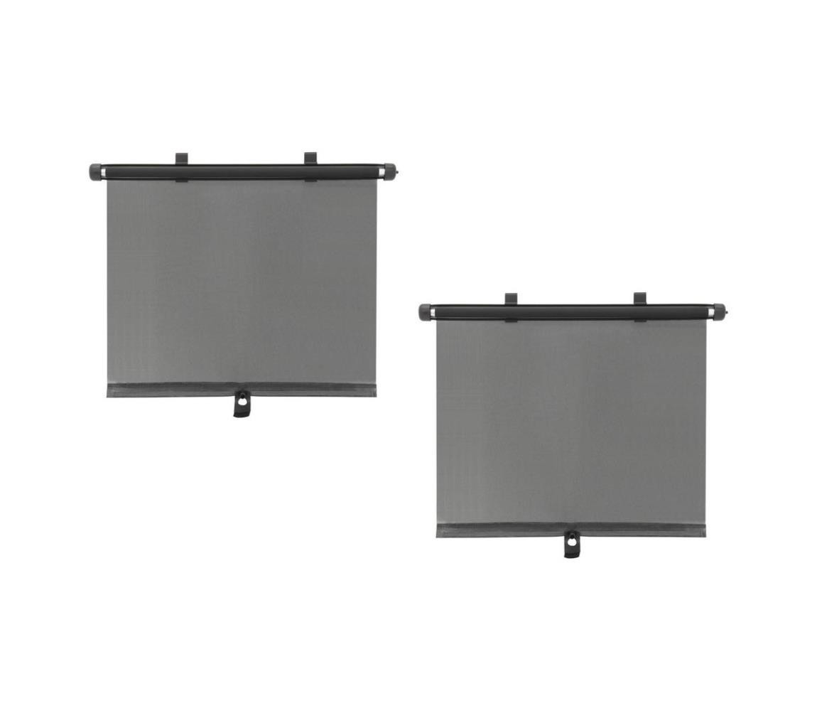 Sluneční roletka na přísavky s aretací 42 cm 2 ks šedá