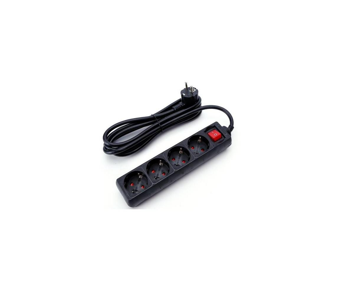 B.V.  - Prodlužovací kabel s vypínačem 4Z 3m černá