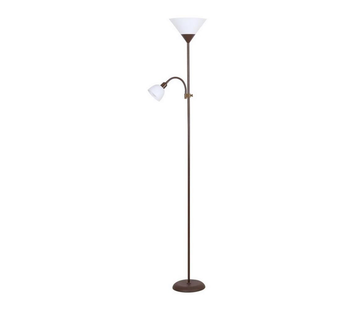 Rabalux Rabalux 4188 - Stojací lampa ACTION 1xE27/100W+1xE14/25W/230V hnědá