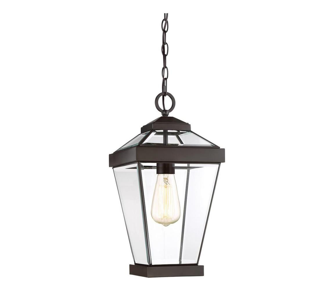 Elstead Quoizel QZ-RAVINE8-M - Venkovní lustr na řetězu RAVINE 1xE27/60W/230V IP23 hnědá