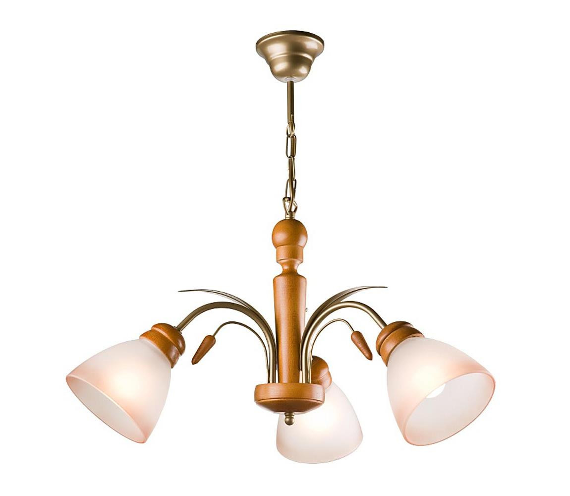 Lustr na řetězu TULIPAN 3xE27/60W/230V buk - FSC certifikováno